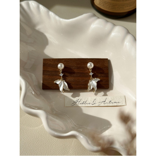 獨特珍珠魚尾流蘇耳環耳墜女秋冬2026新款爆款輕奢高級感耳飾耳夾