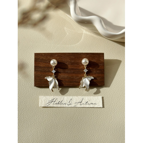 獨特珍珠魚尾流蘇耳環耳墜女秋冬2026新款爆款輕奢高級感耳飾耳夾