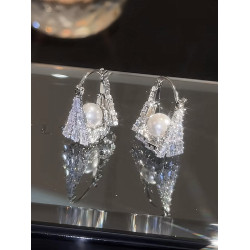 925銀針珍珠耳飾精緻輕奢簡約百搭高級感設計氣質珠珠手提包耳釦