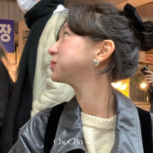 chocho/韓國博主fever同款字母愛心耳釘ins氣質高級感小衆耳飾女