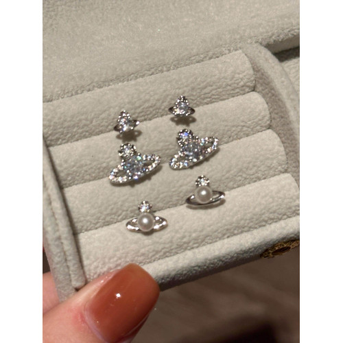 西太後土星珍珠耳釘三件套裝女S925銀洋氣小衆設計高級感耳環耳飾