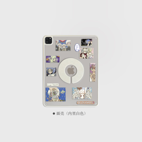 RUKAWAZxoliwa奧莉蛙聯名原創Angel Kiss磁吸亞克力防摔適用蘋果平板iPad pro保護殼