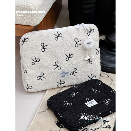 韓國ins少女心可愛毛絨蘋果筆記型電腦包14寸平板ipad11寸內膽包