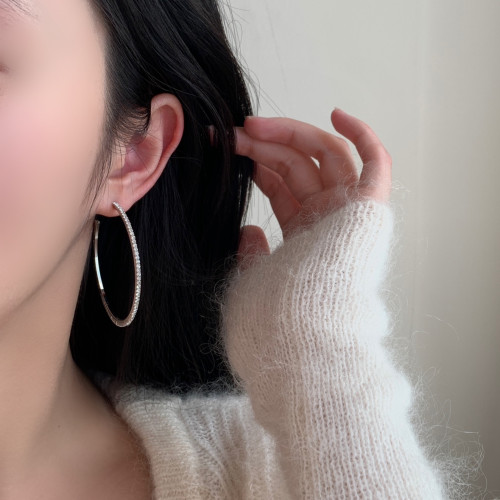 「期遇」顯臉小圈圈氣質耳釘蚊香盤耳夾女誇張氣質耳飾耳環大圓圈