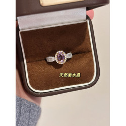 高級輕奢感閃鑽鴿子蛋s925銀天然托帕石黃水晶偏財戒指開口食指環