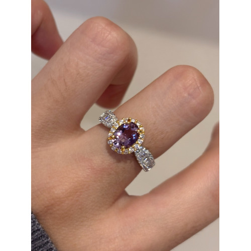 高級輕奢感閃鑽鴿子蛋s925銀天然托帕石黃水晶偏財戒指開口食指環