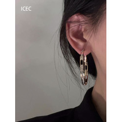 歐美個性鏤空大圈耳環冷淡風超閃誇張時尚適合方圓臉的高級感耳飾