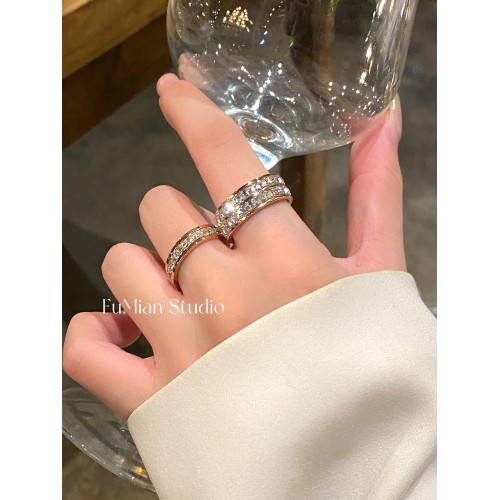 富眠Free 滿天星戒指女鈦鋼不掉色滿鑽ins冷淡風情侶對戒食指指環 富眠Free 滿天星戒指女鈦鋼不掉色滿鑽ins冷淡風情侶對戒食指指環