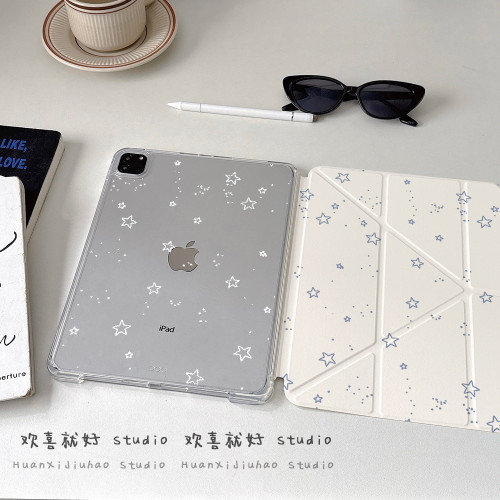 拆卸滑軌適用iPad保護殼星星點點2026年Y折Pro11/13防彎Air8/7代12代10.9寸9代10.2寸7/8代mini7無筆槽12.9寸