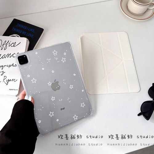 拆卸滑軌適用iPad保護殼星星點點2026年Y折Pro11/13防彎Air8/7代12代10.9寸9代10.2寸7/8代mini7無筆槽12.9寸