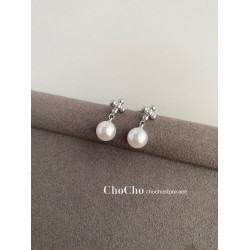 chocho/歐陽娜娜同款珍珠耳環小衆設計高級感百搭個性耳釘耳飾女
