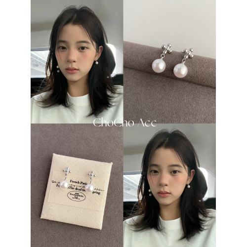 chocho/歐陽娜娜同款珍珠耳環小衆設計高級感百搭個性耳釘耳飾女 chocho/歐陽娜娜同款珍珠耳環小衆設計高級感百搭個性耳釘耳飾女