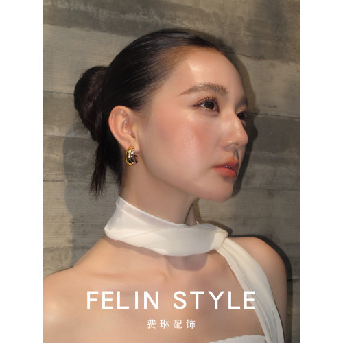 歐美個性金銀色C形耳圈金屬圓圈耳環女秋冬2026新款輕奢高級耳飾