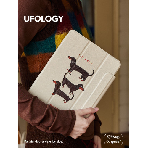 Ufology原創適用ipadair6保護殼pro2024平板mini6保護套air4/5磁吸全包mini7筆槽11寸13寸蘋果7/8/9/10臘腸狗