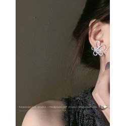 清冷女主 韓系滿鑽鏤空花朵耳環女輕奢高級感耳釘小衆設計感耳飾