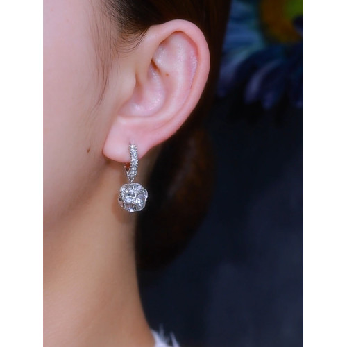 高級感銀色鑽球耳釦耳環女設計感網紅百搭耳飾簡約防過敏大氣耳墜