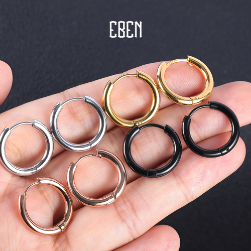 醫用鈦鋼素圈耳環女鈦合金耳釦養耳洞耳圈男睡覺免摘耳骨釘耳飾品