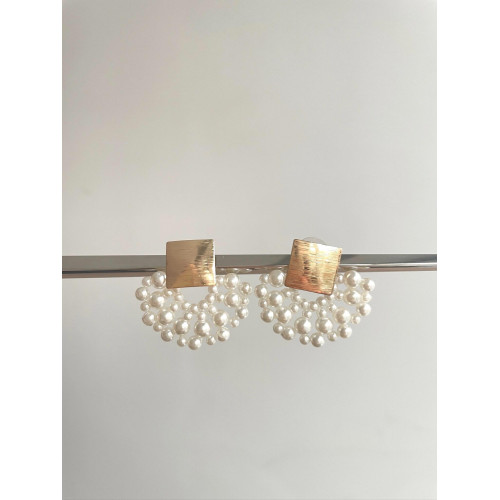 Vintage古著 Square pearls耳飾