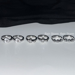 Rain Storm閃鑽十字架愛心耳圈小衆冷淡風曡戴耳釦百搭精緻耳環