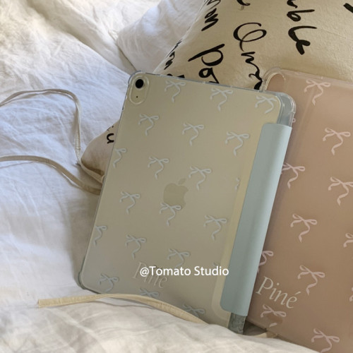 韓國ins小衆chic淡藍蝴蝶結iPad蘋果10代M310.9寸保護套A16平板pro11寸2025全包邊air7/6/5帶筆槽軟殼防摔