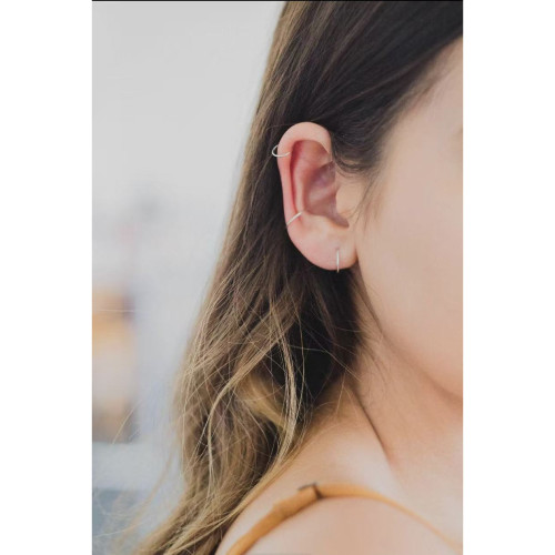 14K包金925銀 極簡迷你小圓圈耳釘耳圈歐美簡約 洗澡睡覺免摘耳環