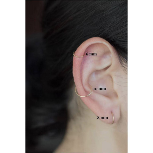 14K包金925銀 極簡迷你小圓圈耳釘耳圈歐美簡約 洗澡睡覺免摘耳環