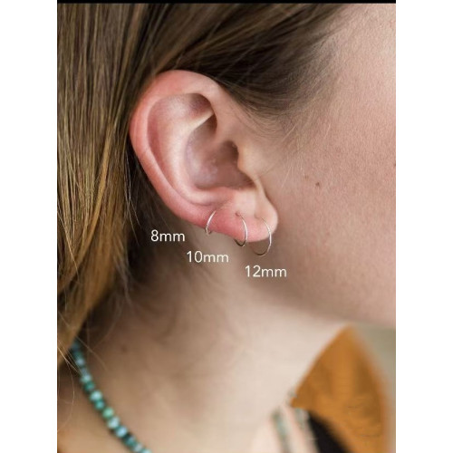 14K包金925銀 極簡迷你小圓圈耳釘耳圈歐美簡約 洗澡睡覺免摘耳環