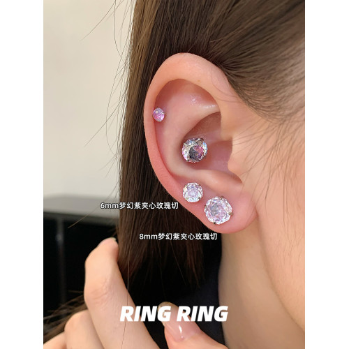 耳骨釘耳蝸釘爆閃華子耳釘鈦合金醫用鈦鋼耳飾養耳洞RINGRING商店