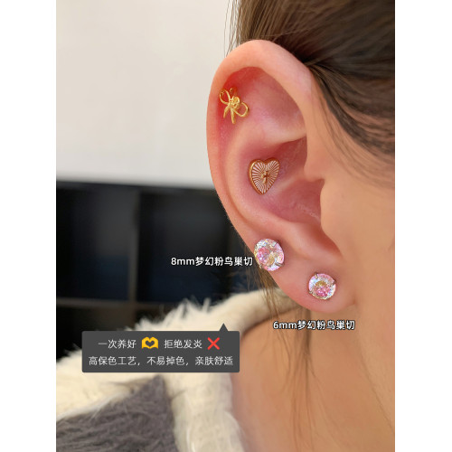 耳骨釘耳蝸釘爆閃華子耳釘鈦合金醫用鈦鋼耳飾養耳洞RINGRING商店