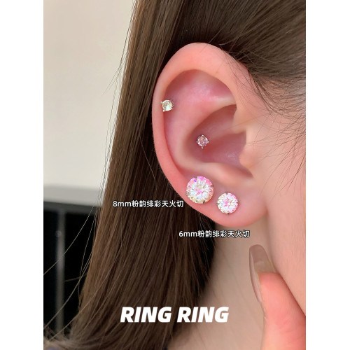 耳骨釘耳蝸釘爆閃華子耳釘鈦合金醫用鈦鋼耳飾養耳洞RINGRING商店