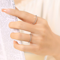 細版磨砂戒指細款小衆設計尾指小指18k輕奢高級感關節爆款新款