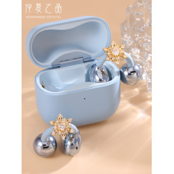 雪花耳夾式耳機鑽釦可蓋適用華爲freeclip2二代耳飾裝飾配飾飾品