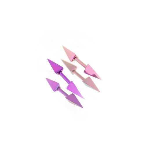 Shinma F-136鈦合金冰錐冰稜惡魔耳耳骨釘耳釘甜酷冬季新品內螺紋 Shinma F-136鈦合金冰錐冰稜惡魔耳耳骨釘耳釘甜酷冬季新品內螺紋