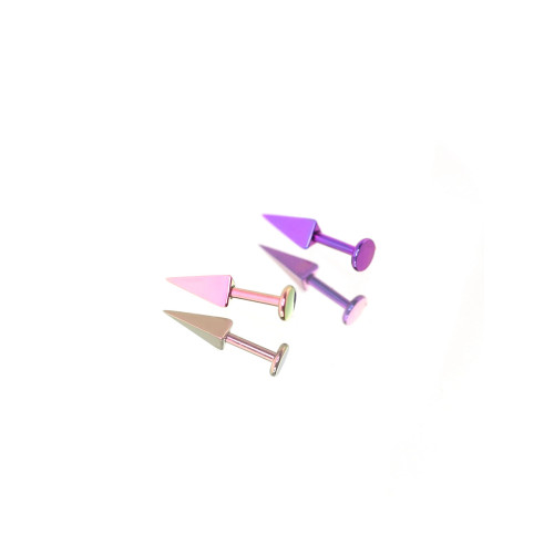 Shinma F-136鈦合金冰錐冰稜惡魔耳耳骨釘耳釘甜酷冬季新品內螺紋