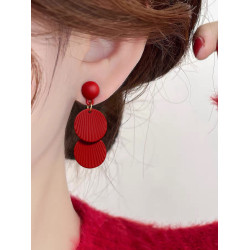 熹畔原創紅色新年耳環2026新爆款氣質耳釘小衆設計感高級耳環女