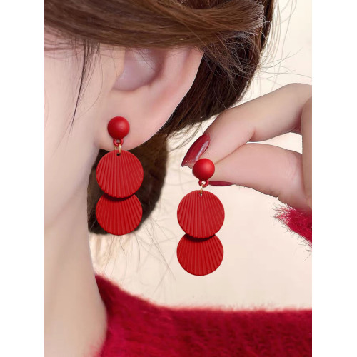 熹畔原創紅色新年耳環2026新爆款氣質耳釘小衆設計感高級耳環女
