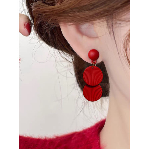熹畔原創紅色新年耳環2026新爆款氣質耳釘小衆設計感高級耳環女