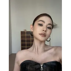 豆豆同款月影檀木耳環女s925銀針時尚氣質奢華高級感獨特檀韻耳飾