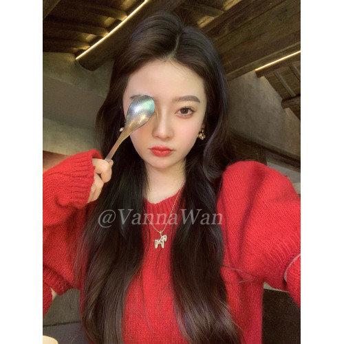 VanWan【聯名版】老fa～馬年限定 閃鑽馬耳環紅色奶油花耳飾銀針