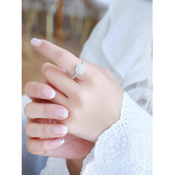 新款爆款小方糖戒指活口閉口克拉仿鑽石滿天星女閃鑽戒情人節禮物