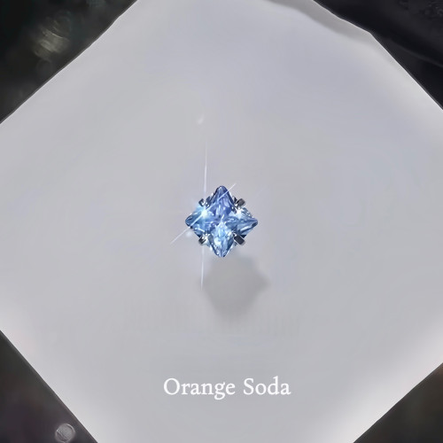 OrangeSoda海島方形鈦合金內螺旋耳骨釘爆閃耳蝸釘女養耳洞耳釘