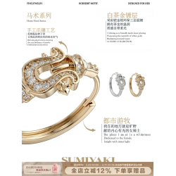 SUMIYAKI 馬年系列 馬蹄釦鑲鑽耳釦小衆高級通勤耳環耳飾新年禮物