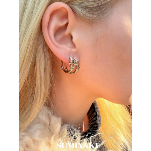 SUMIYAKI 馬年系列 馬蹄釦鑲鑽耳釦小衆高級通勤耳環耳飾新年禮物