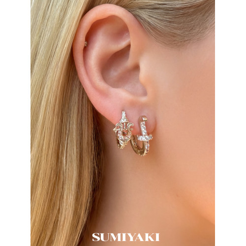SUMIYAKI 馬年系列 馬蹄釦鑲鑽耳釦小衆高級通勤耳環耳飾新年禮物