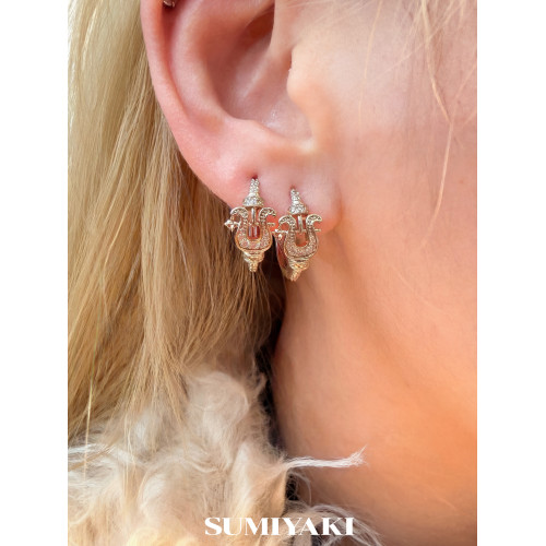 SUMIYAKI 馬年系列 馬蹄釦鑲鑽耳釦小衆高級通勤耳環耳飾新年禮物
