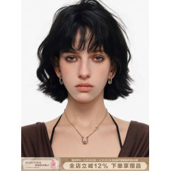 SUMIYAKI 馬蹄釦系列輕奢鑲鑽耳環招財納福轉運珠耳釦復古U型耳圈