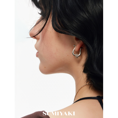 SUMIYAKI 馬蹄釦系列輕奢鑲鑽耳環招財納福轉運珠耳釦復古U型耳圈 SUMIYAKI 馬蹄釦系列輕奢鑲鑽耳環招財納福轉運珠耳釦復古U型耳圈