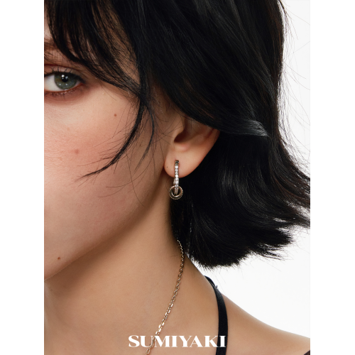 SUMIYAKI 馬蹄釦系列輕奢鑲鑽耳環招財納福轉運珠耳釦復古U型耳圈 SUMIYAKI 馬蹄釦系列輕奢鑲鑽耳環招財納福轉運珠耳釦復古U型耳圈