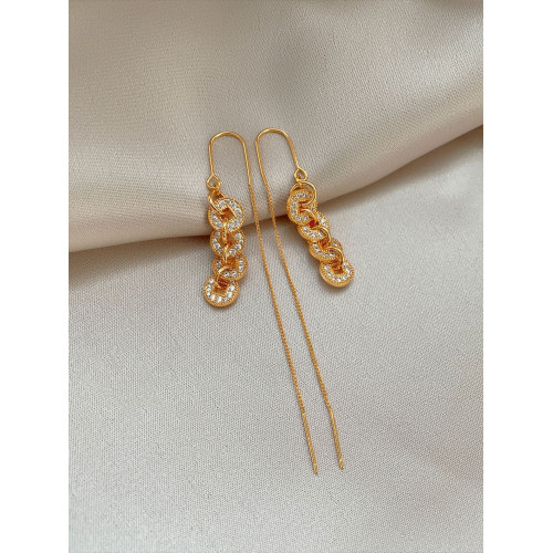 新中式銅錢耳線女2026年新款爆款秋冬長款耳飾氣質高級感流蘇耳環