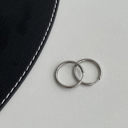 DOUDOU韓國氣質ins圓圈小鋼環耳環龐克港風鈦鋼耳圈耳飾男女